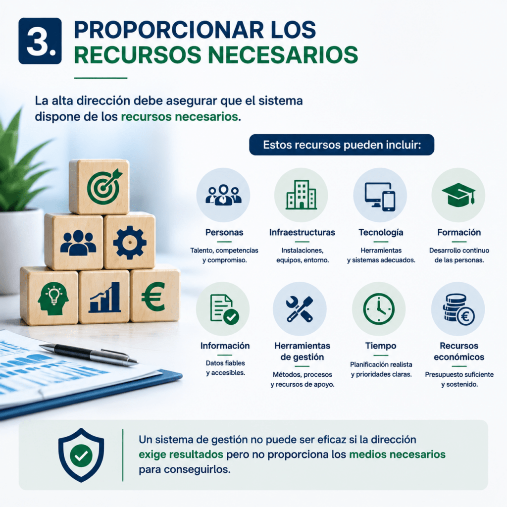 Proporcionar los recursos necesarios